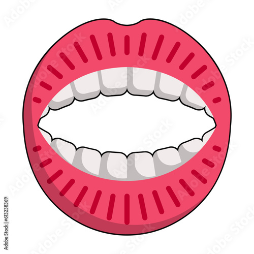 Mouth Guard and teeth concept, Bruxism or Jaw clenching vector icon design, Dentures symbol,Oral Healthcare sign, Dental instrument stock illustration 