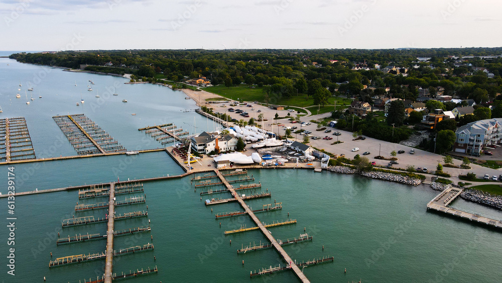 aerial view of the yacht club 