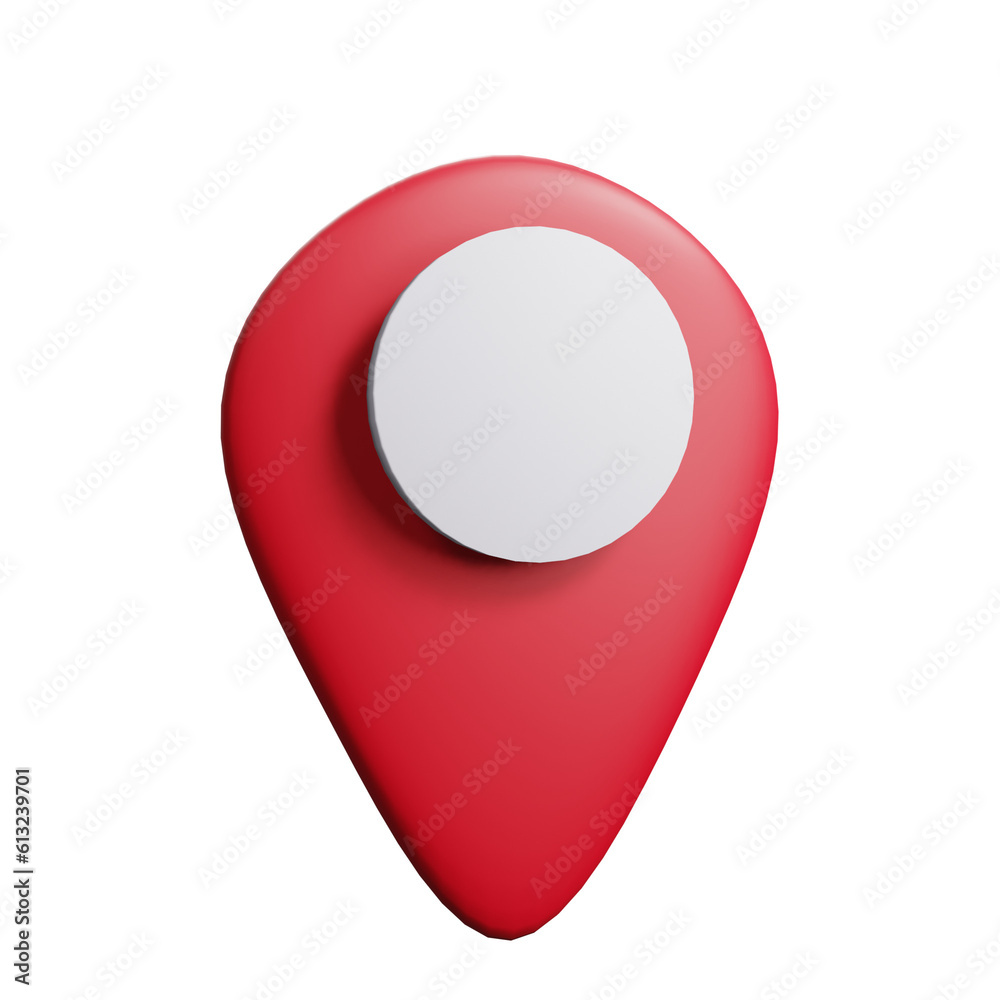 location pointer 3d render red map icon on background location pointer 3d render red map icon on background