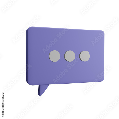 3D purple speech bubble messages. Chat box and social media communication concept. 3D Rendering