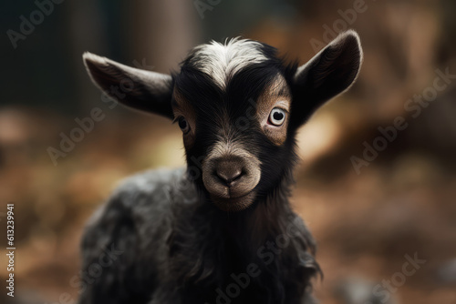black goat on the farm generative ai © Chris