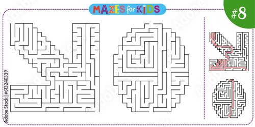 Maze puzzle labirynth set for kids with solution
