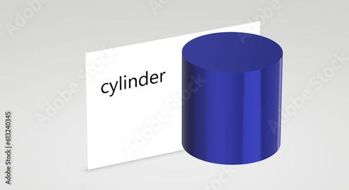 education for children geometric figure cylinder 3d rendering