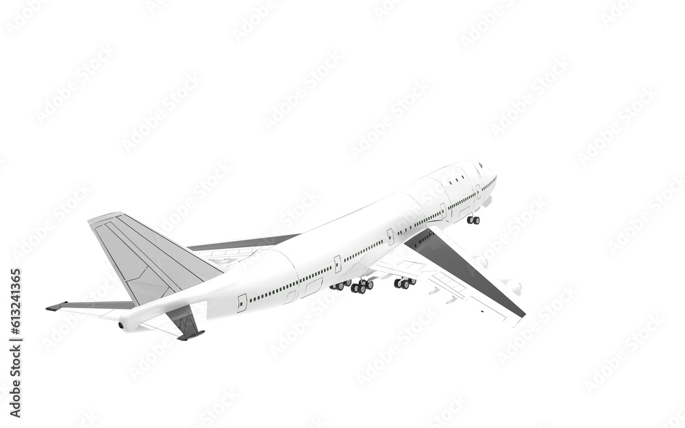 airplane passenger airliner flying isolated on transparent background