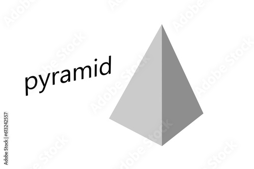 education for children geometric figure pyramid white background 3d rendering