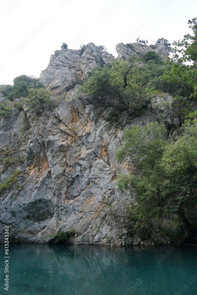 Beautiful and wild Voïdomátis Potamós River in Greece