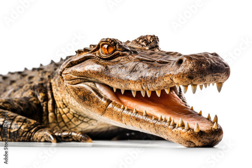 Crocodile with White Background  Generative AI