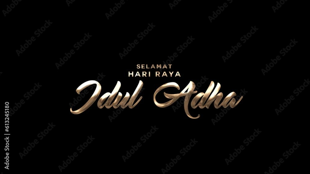 Eid al Adha Animated text for Gold text on black background. Elegant and sacred, it celebrates the occasion. Perfect for Eid al-Adha. Eid al Adha Animated text for Gold text on black background. Elegant and sacred, it celebrates the occasion. Perfect for Eid al-Adha.