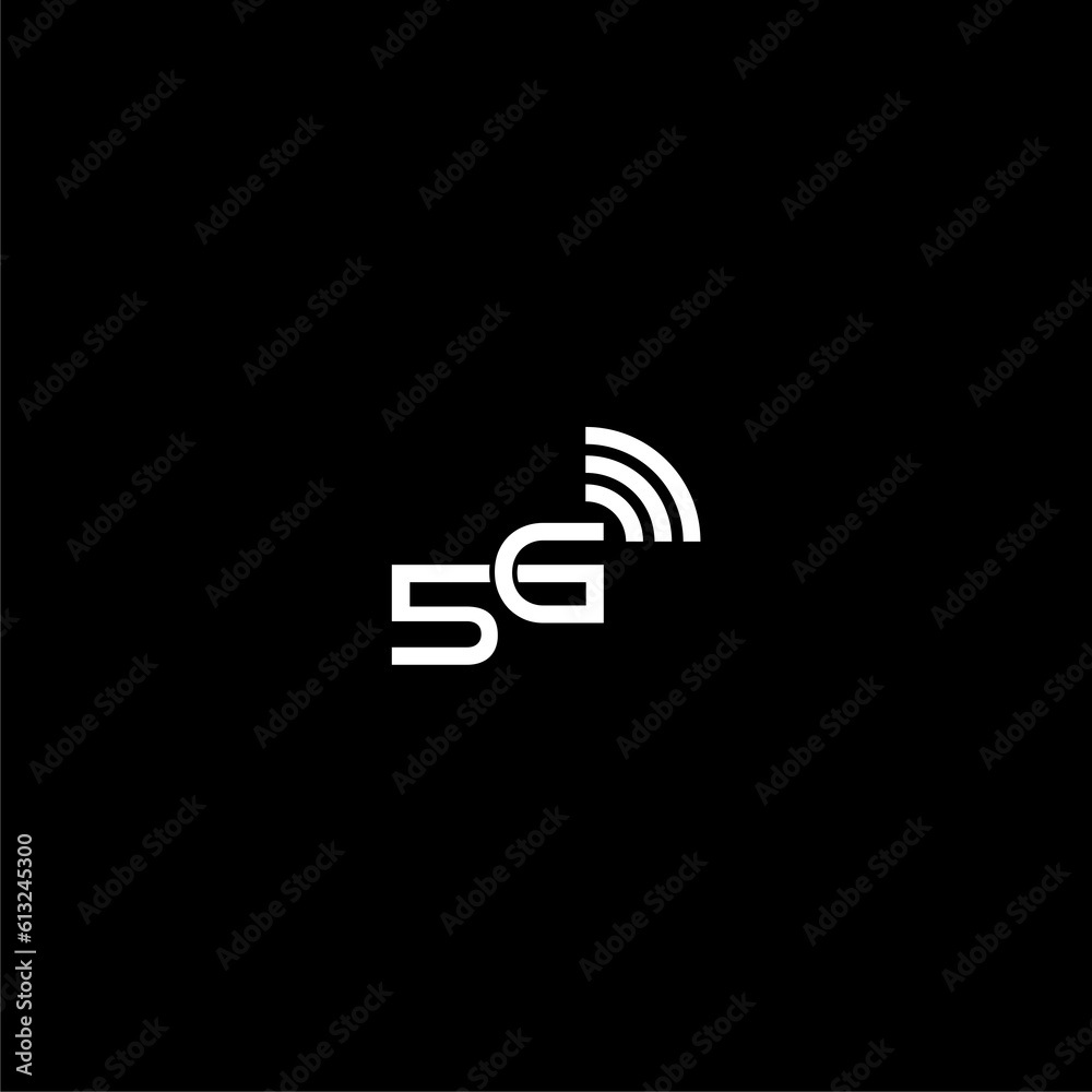 5G network coverage area icon isolated on dark background 5G network coverage area icon isolated on dark background