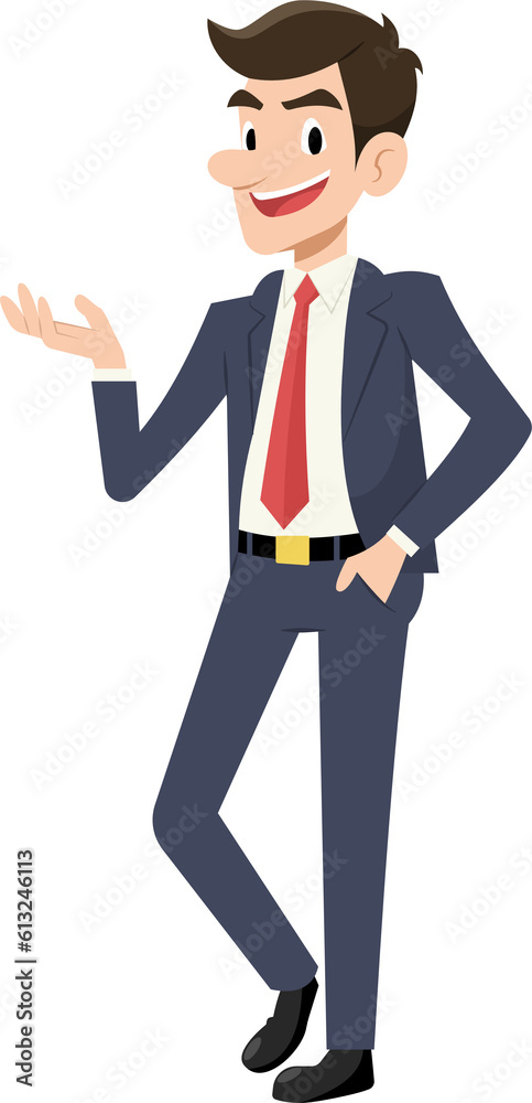 Businessman smile happy flat style cartoon. Businessman smile happy flat style cartoon.