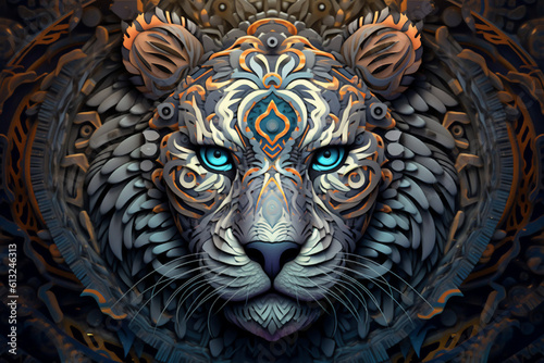 Generative AI - dmt art style, face of tiger