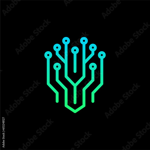 Elegant modern technology tree logo