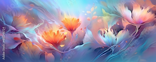 colorful flowers image with flowers watercolor wallpapers  in the style of dark turquoise and light amber  swirling vortexes  i can t believe how beautiful this is  airbrush art AI Generative