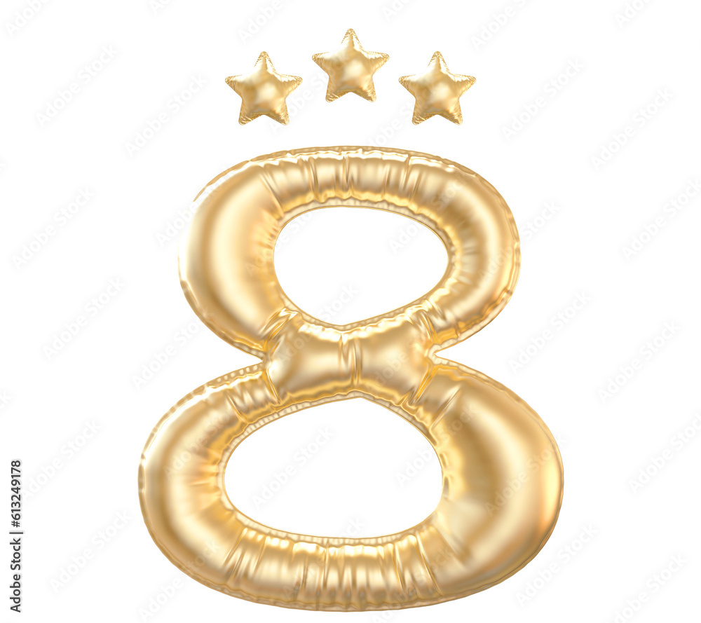 8 year anniversary number Gold 8 year anniversary number Gold