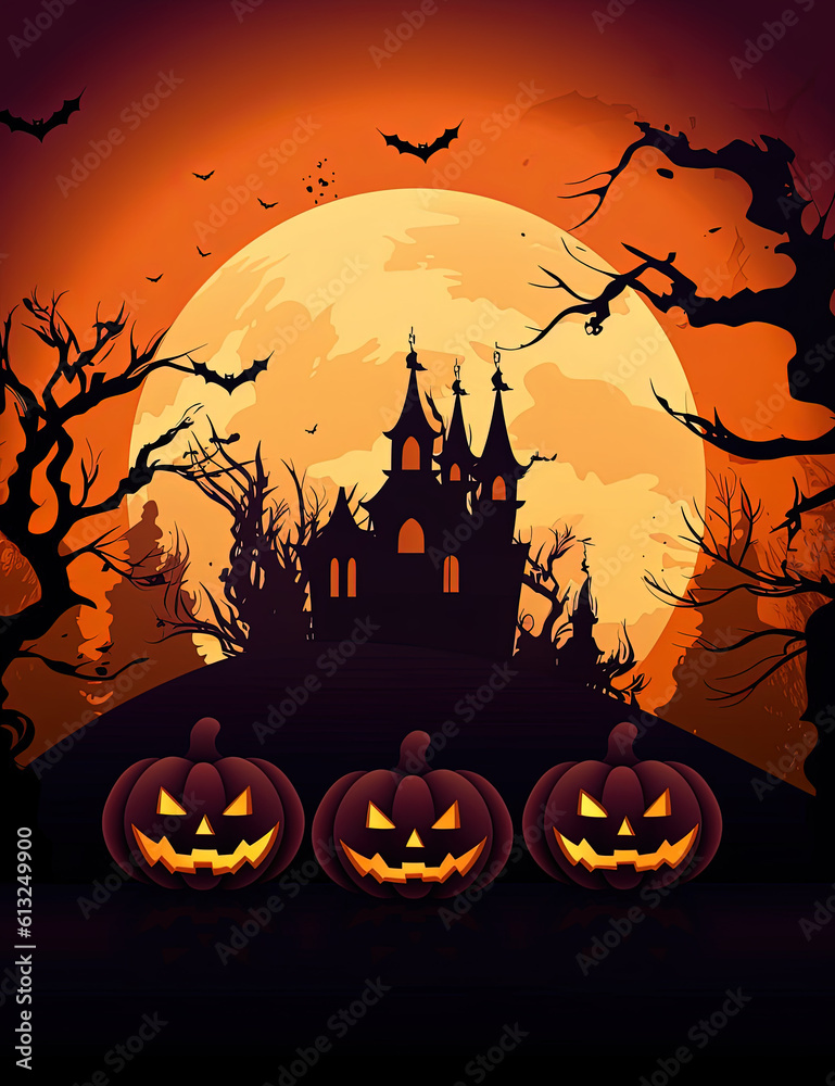 Happy Halloween and Scary Night Background