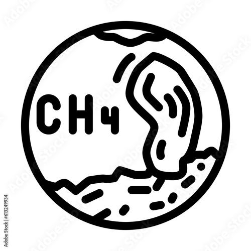 martian methane gas mars planet line icon vector. martian methane gas mars planet sign. isolated contour symbol black illustration