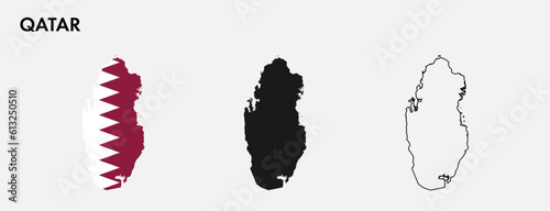 Set of Qatar map isolated on white background, vector illustration design
