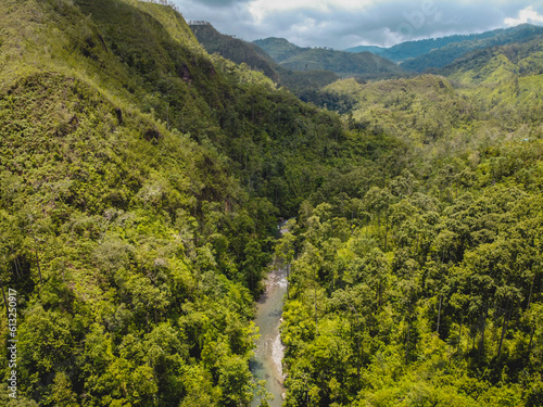 The Aerial of Beautiful Hills in Buru Island, Maluku