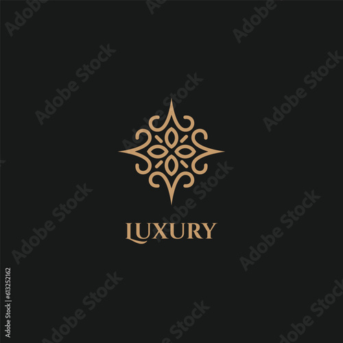 luxury floral ornament logo design