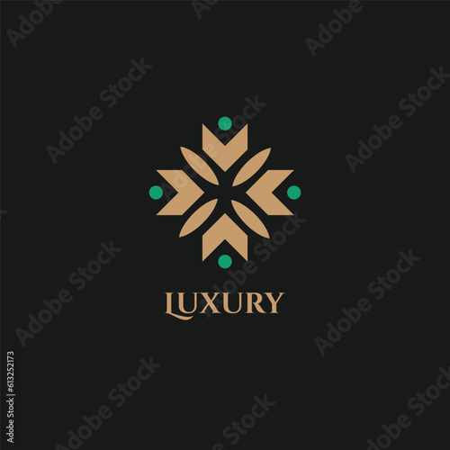 luxury floral ornament logo design © Riskidesign