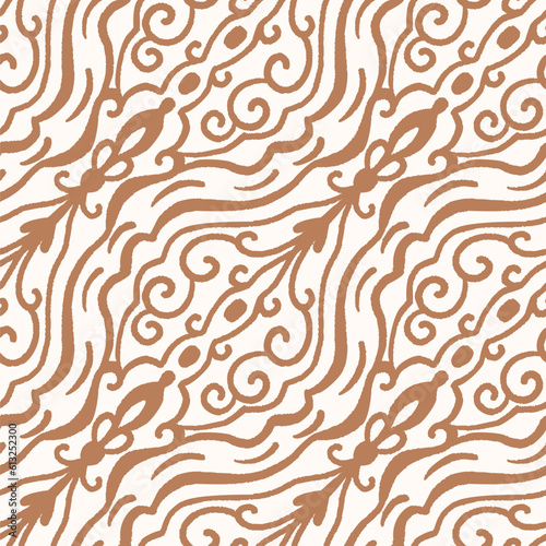 Monochrome  seamless pattern with arabesques  in a retro style. Vector illustration
