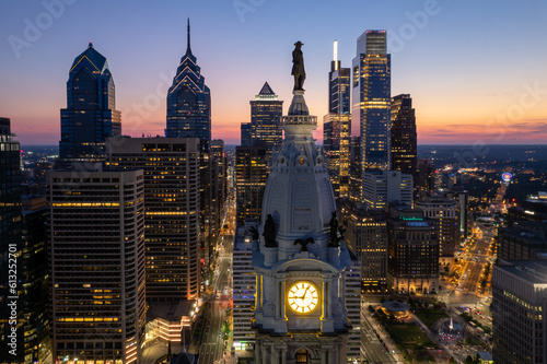 Philadelphia City Evening Skyline.  
