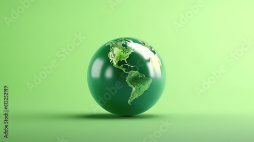 World environment and Earth day concept with green globe. Generative ai