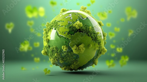 World environment and earth day concept green globe. Generative ai