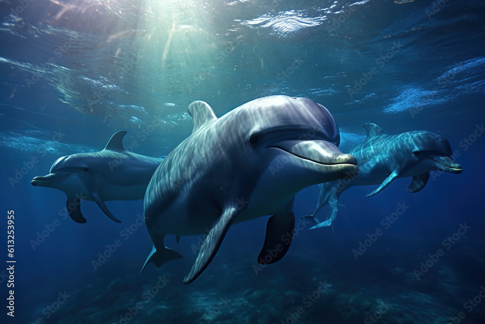 Fototapeta premium Bottlenose dolphin in ocean