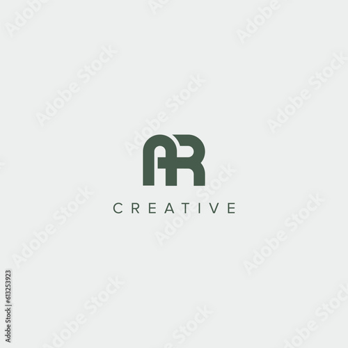 Modern alphabet letter AR RA unique logo vector template illustration.