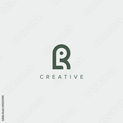 Modern alphabet letter LR RL unique logo vector template illustration.