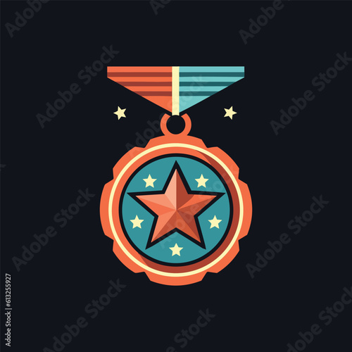 military star badge vector