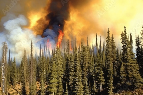 Raging forest fire - AI Generated