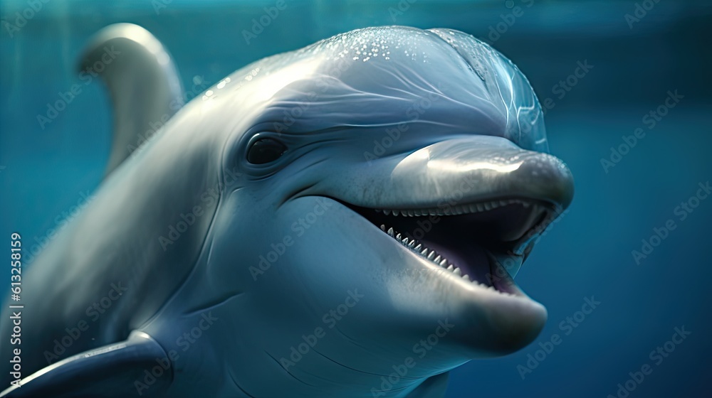 illustration of a dolphin swimming