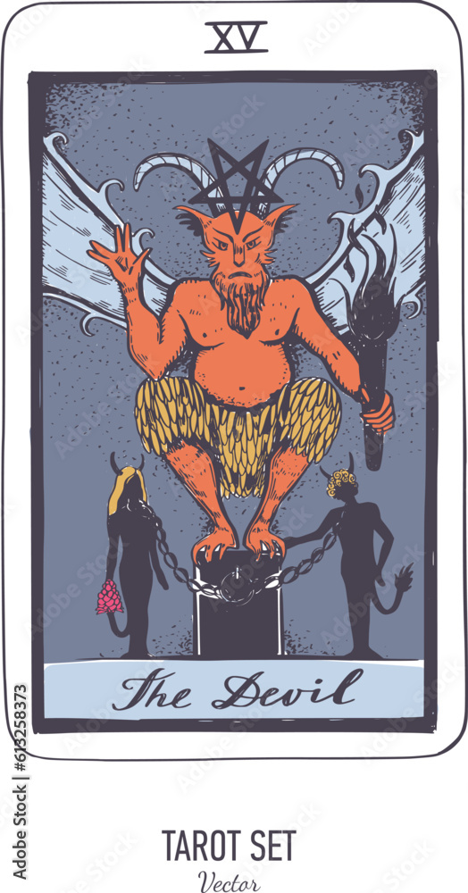Fototapeta premium Vector hand drawn Tarot card deck. Major arcana . Engraved vintage style. Occult, spiritual and alchemy symbolism