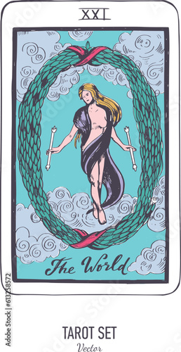 Vector hand drawn Tarot card deck.  Major arcana .  Engraved vintage style. Occult, spiritual and alchemy symbolism