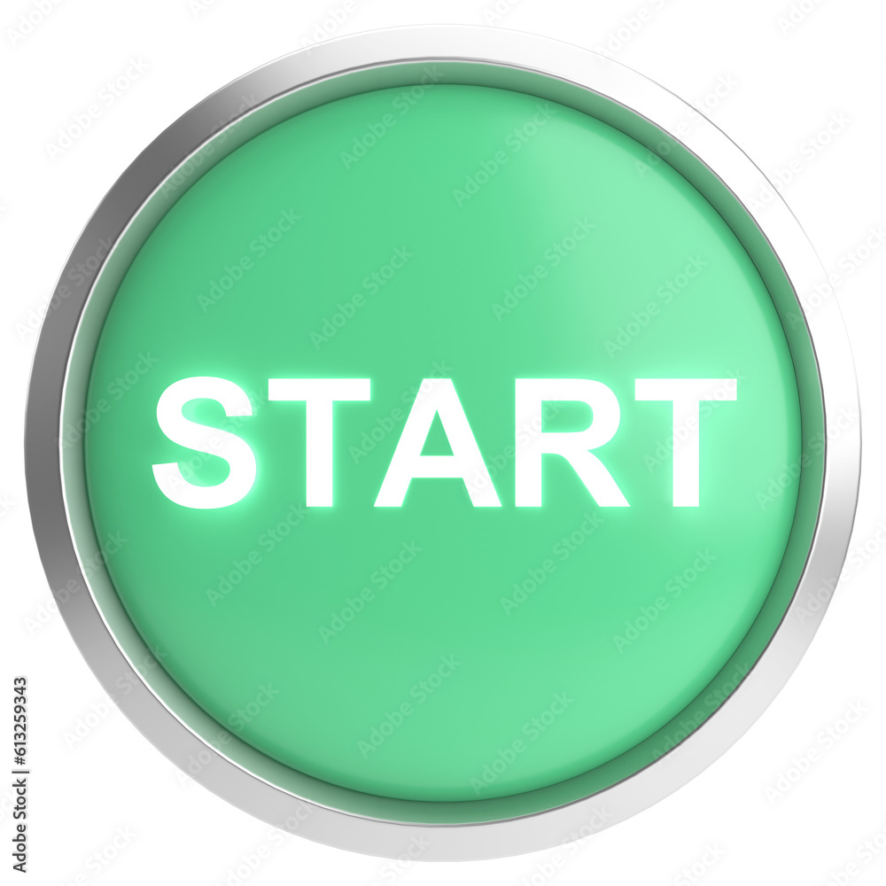 Start button. 3D button. 3D illustration. Start button. 3D button. 3D illustration.