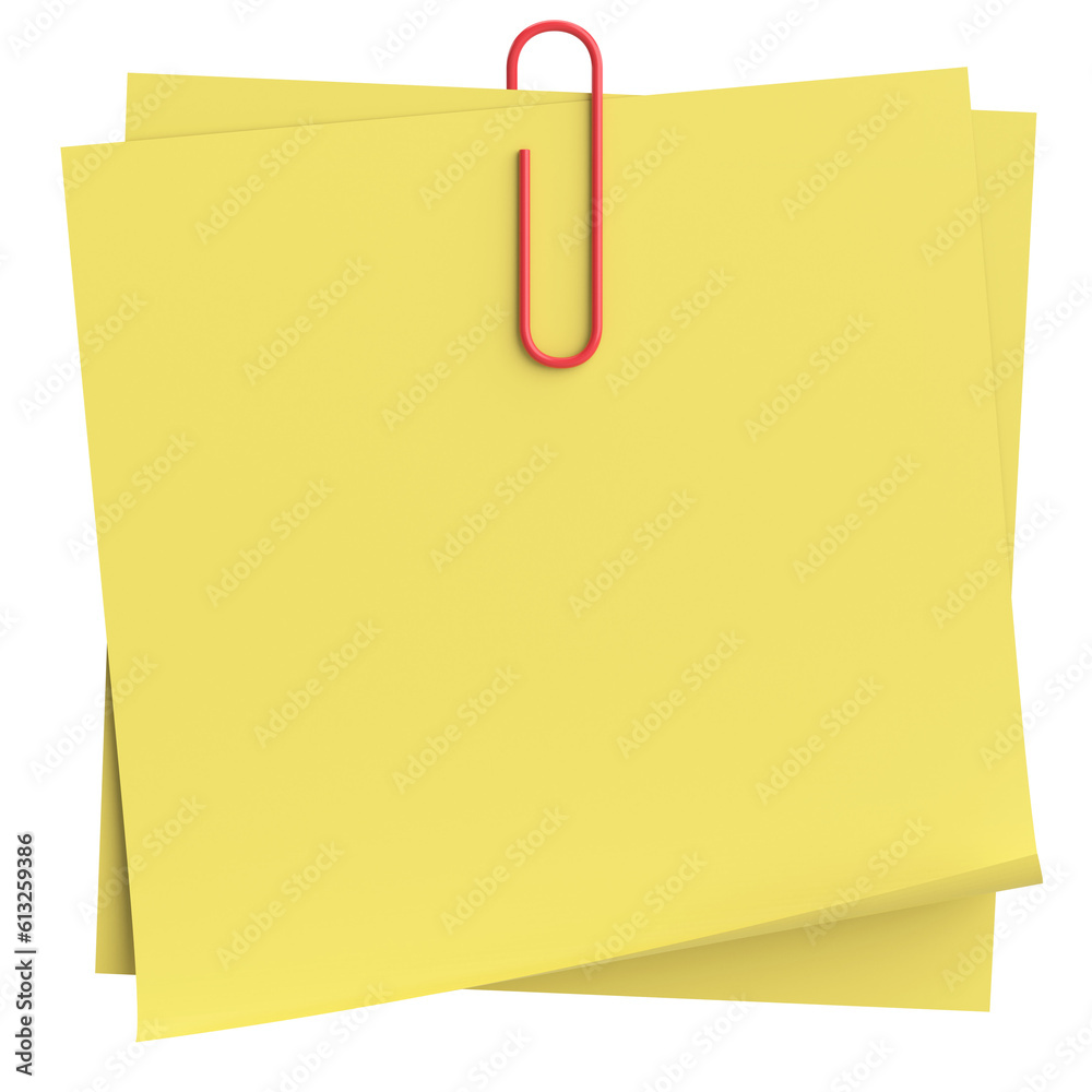 3D note paper. Sticky note. 3D illustration. 3D note paper. Sticky note. 3D illustration.