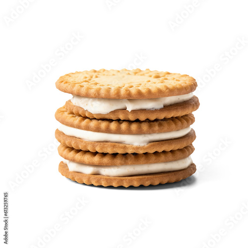 Cookies with cream isolated on transparent or white background, png