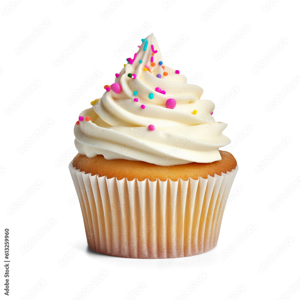 Cupcake isolated on transparent or white background, png