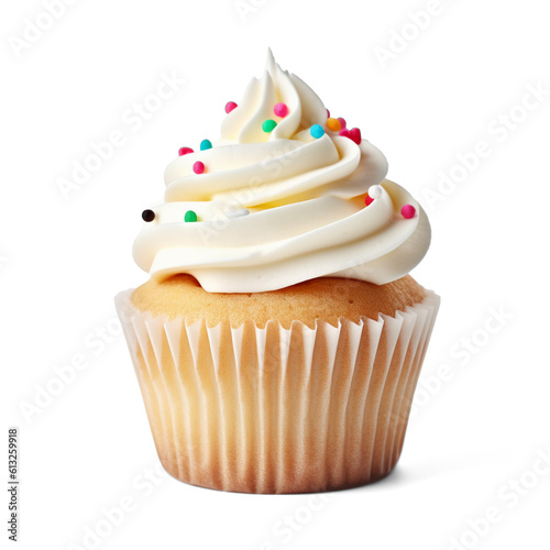 Fotografiet Cupcake isolated on transparent or white background, png