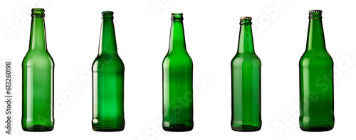 Beer bottles isolated on transparent or white background, png