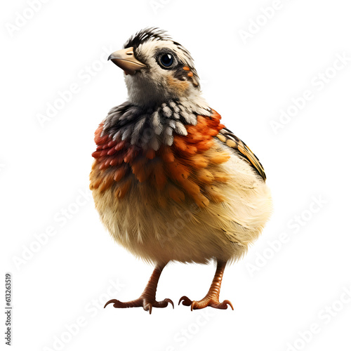 Red-crested Sparrow isolated on a white background. studio shot