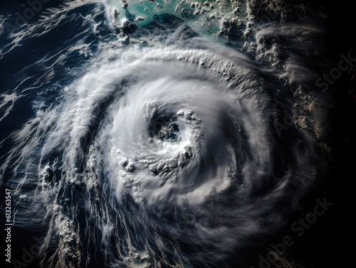 Spinning Super Typhoon Hagibis Aerial View Background Photo, Pacific Ocean, Category 5 Storm top view photo, Northern Mariana Islands, Generative AI photo