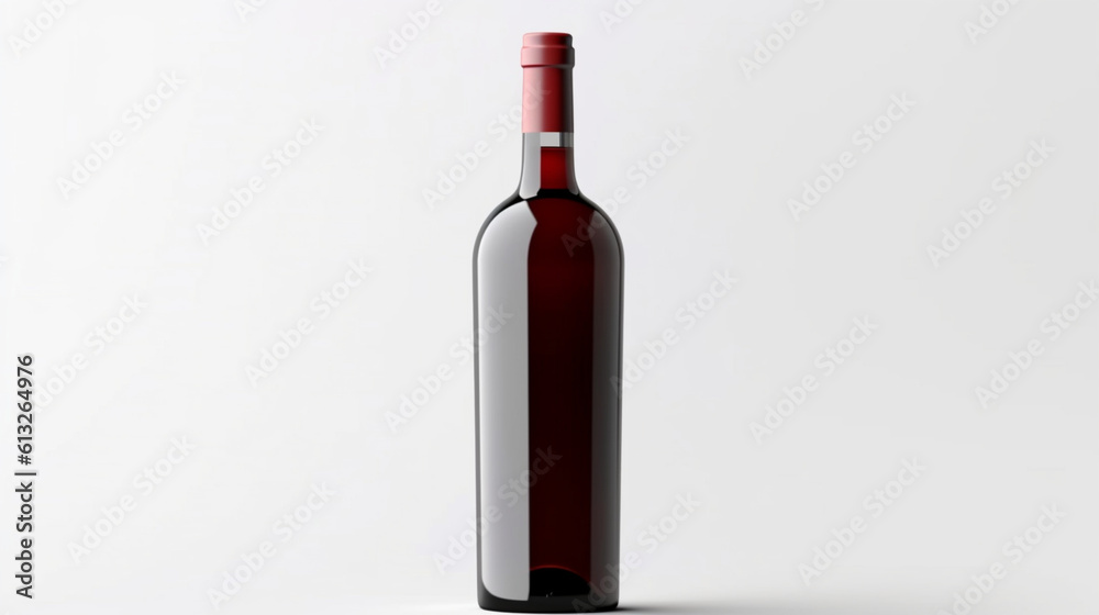 Red wine bottle with a blank label. Generative AI Red wine bottle with a blank label. Generative AI