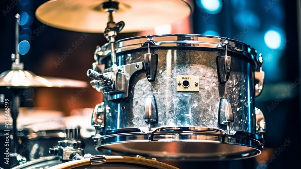 Obraz premium Drums against a blurred background. Generative AI