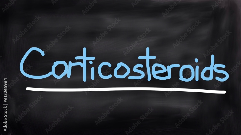 Corticosteroids handwritten on blackboard Corticosteroids handwritten on blackboard