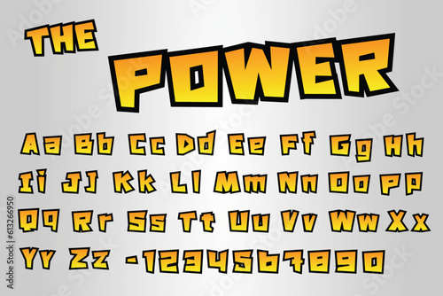Square font set, strong, powerful, exciting and fun. Use to highlight text to make it eye-catching.