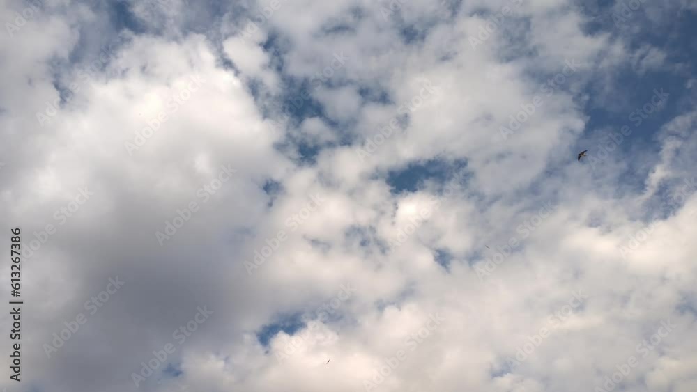 Stratocumulus clouds move across the blue sky Stratocumulus clouds move across the blue sky