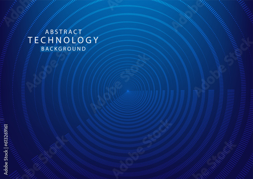 Abstract circle line blue background high tech. Concept technology, innovation, big data, Ai, network, business, modern, online, financial